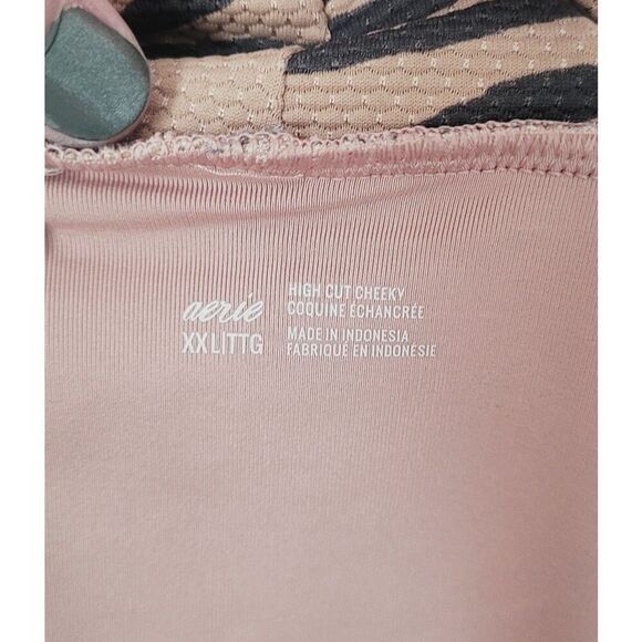 Aerie High Cut Cheeky Tan & Black Zebra Bikini Bottoms Size XXL - Picture 3 of 4